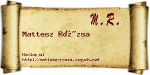 Mattesz Rózsa névjegykártya