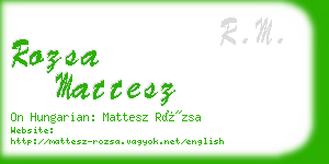rozsa mattesz business card